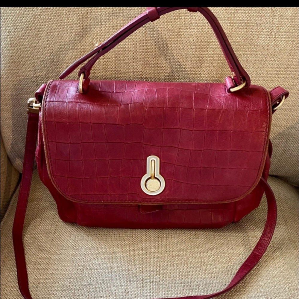Vintage Stuart Weitzman Ruby Red Soho Leather Bag